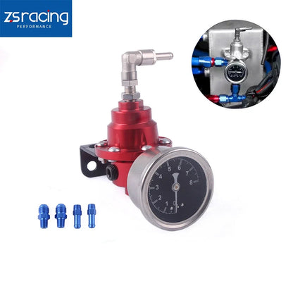 AN6 Adjustable Fuel Pressure Regulator with Oil Gauge Kit for Universal