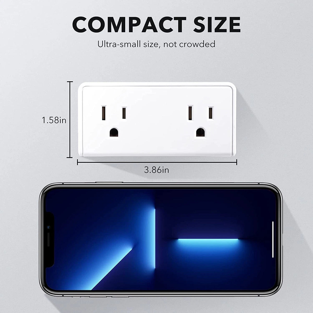 2X Multi Plug Outlet Extender with 2 USB A + 1 USB C, 15A 1875W