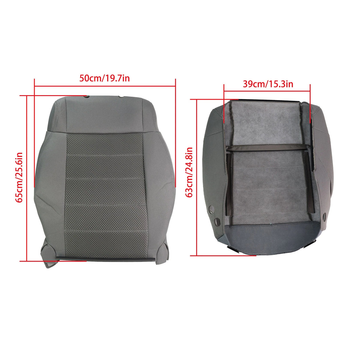 Set of 2 Seat Covers for Jeep Wrangler (2007–2012) BCK101112K Gray Cloth