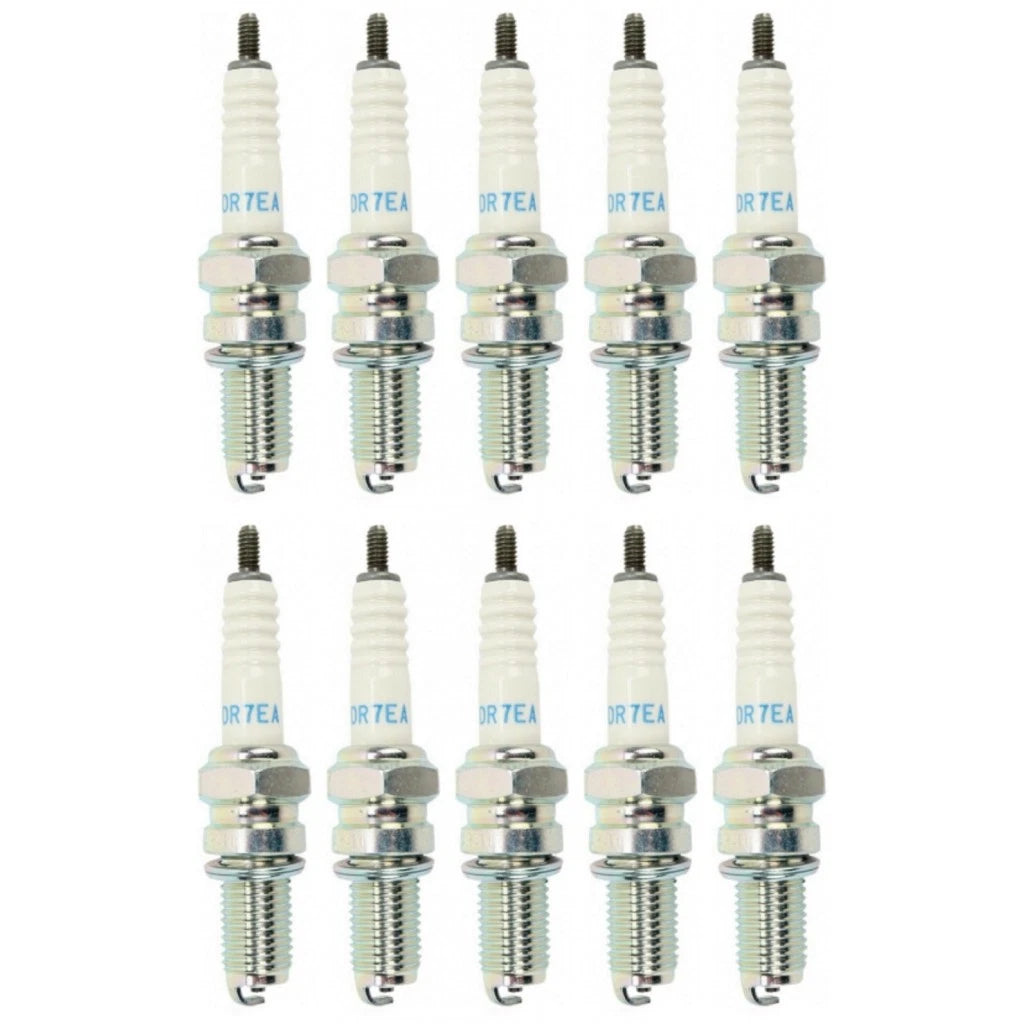 Box of 10 NGK Spark Plugs DR7EA for Yamaha YFM250 Big Bear (2007–2009)