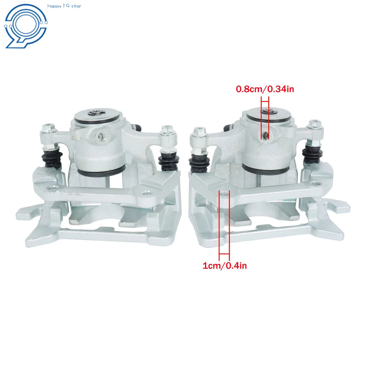 Set of 2 Rear Left & Right Brake Calipers w/Bracket for Audi Q5 (2013–2017)