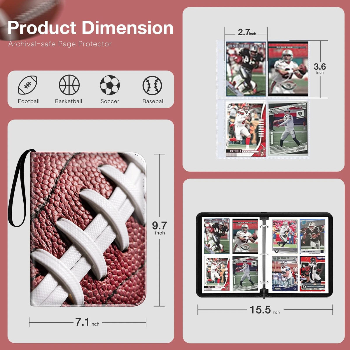 Football Card Binder for 2025-2026 Trading Cards
