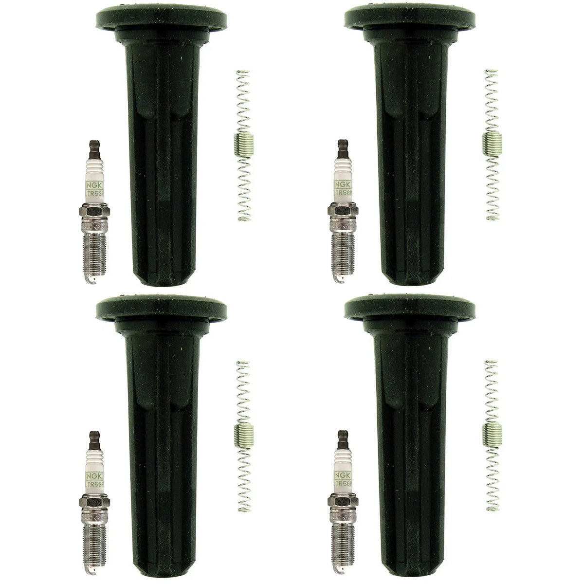 Set of 4 NGK G-Power Platinum Spark Plugs & Coil Boots for Colorado Canyon (2004–2012)