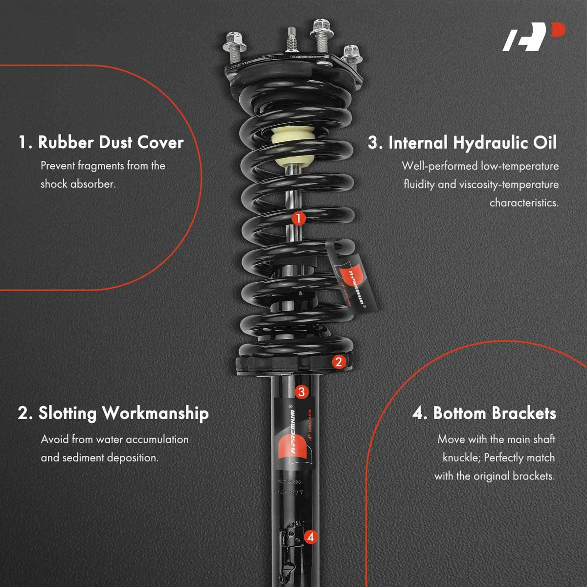 Front Struts w/ Coil Springs Assembly for Jeep Grand Cherokee WK (2005) - 18818949, SR4427, 471377