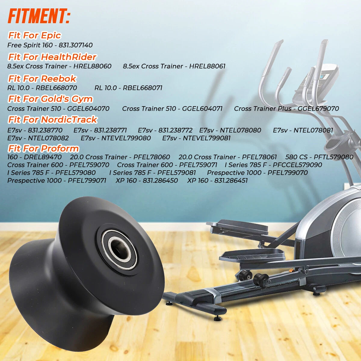 2X Elliptical Wheel Roller 238880 for Nordictrack Proform Healthrider