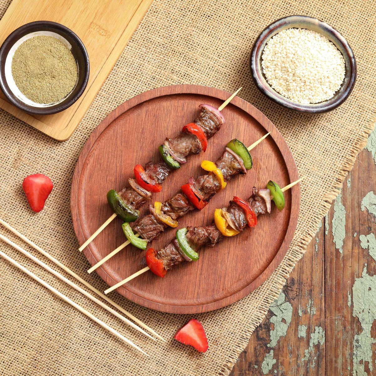 200 PCS Bamboo Skewers for Food Preparation (8 Inch)