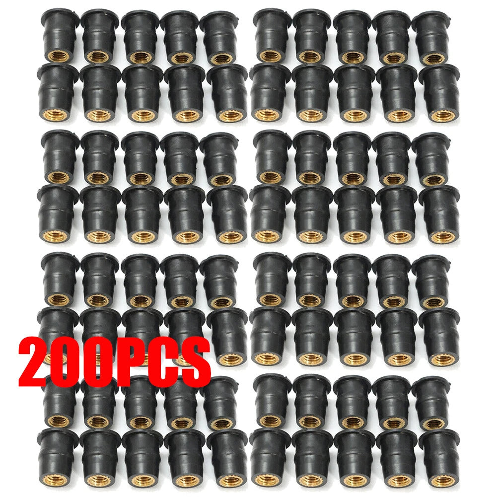 200PC M5 Rubber Well Nut for Motorcycle Bike ATV Windscreen Fairing