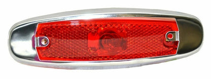 Incandescent Marker Light for Peterbilt (81306) Red Lens Stainless Rim