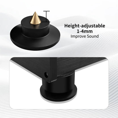 Set of 4 Turntable Isolation Feet for Speakers & Subwoofers - Black
