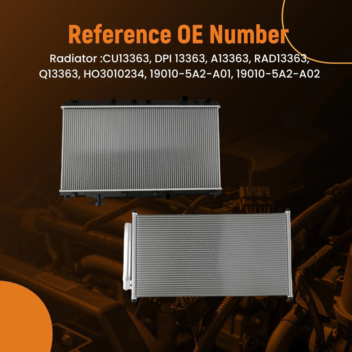 Cooling Radiator & Condenser for Honda Accord 2.4L 2.3L (2013–2017) CU13363 A13363