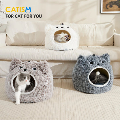 Cat Bed for Dogs with Removable Pillow and Non-Slip Base (50/60)