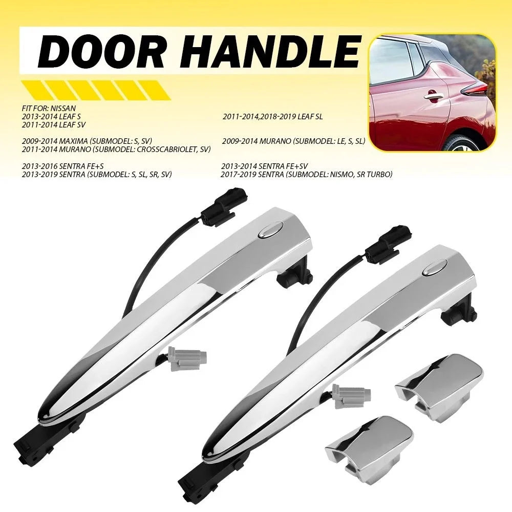 Set of 2 Outside Rear Door Handles for Nissan Sentra (2013–2019)