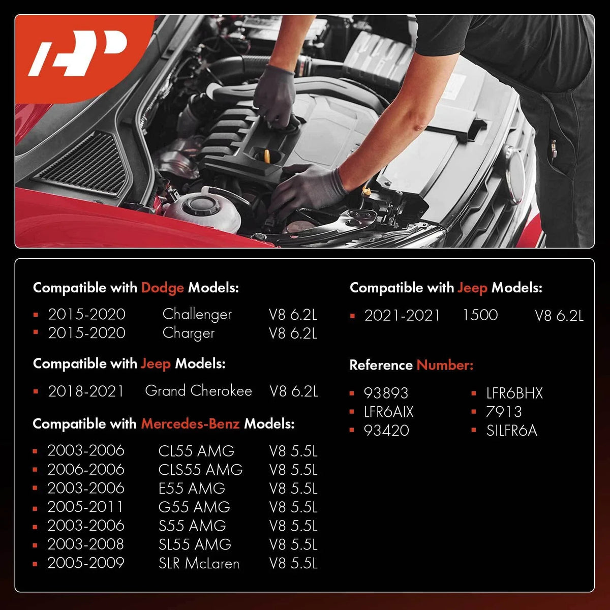 16x Iridium Platinum Spark Plugs for Jeep Grand Cherokee (2018–2021)