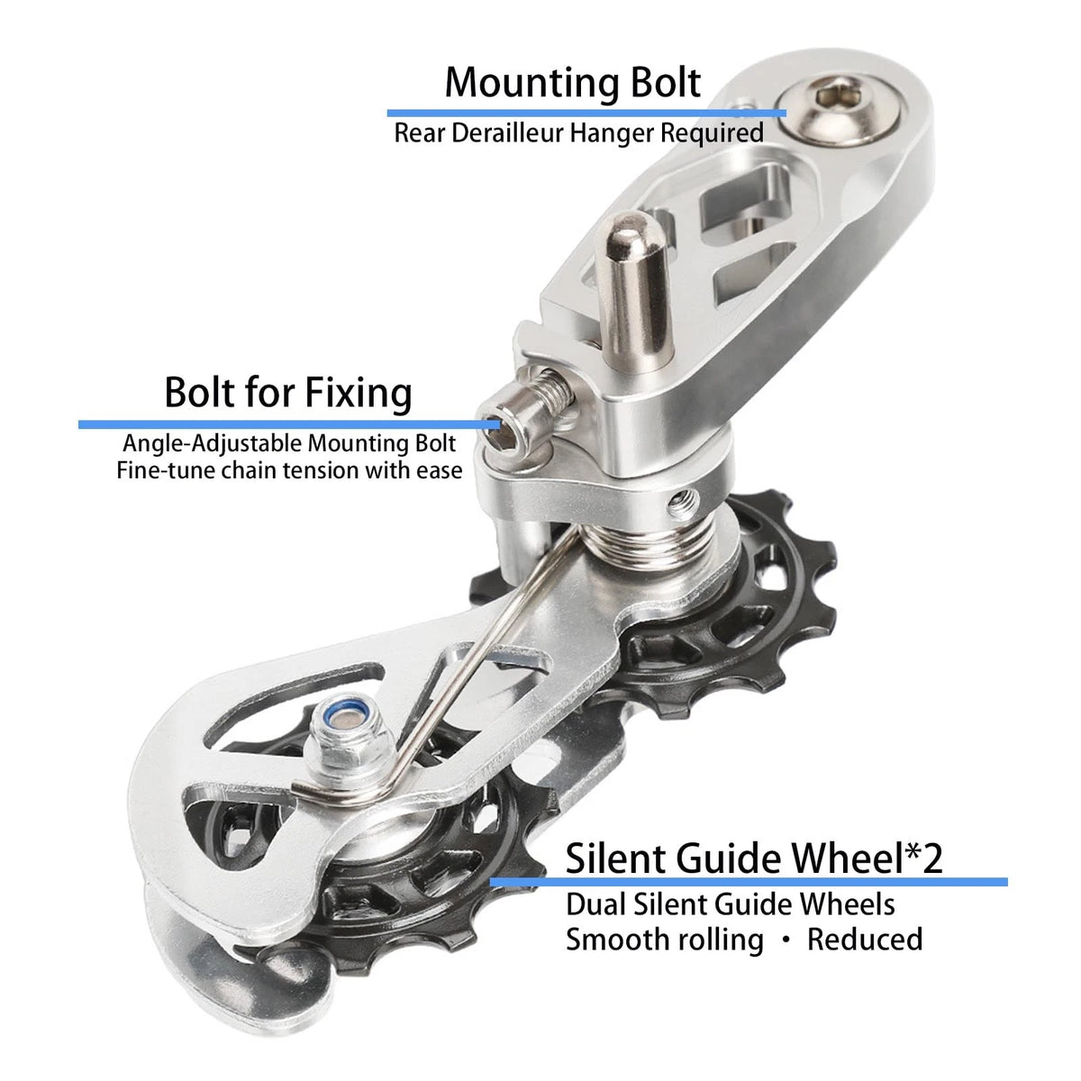 Single Speed Chain Tensioner for CNC Aluminum (One Size) - Silver