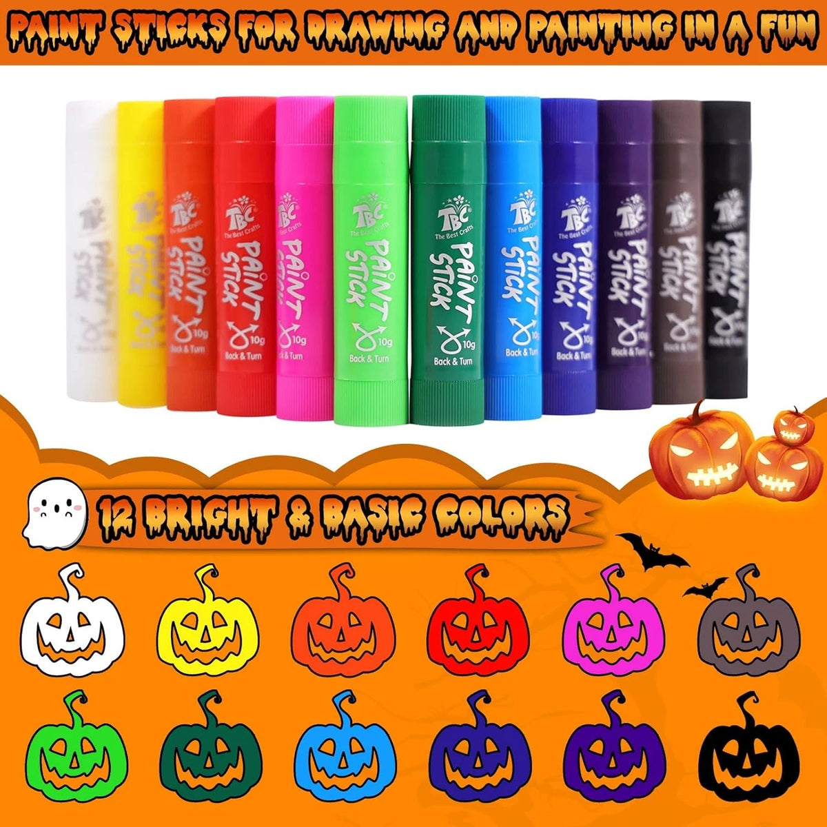 12 Classic Paint Sticks for Crafts (Pack of 12)