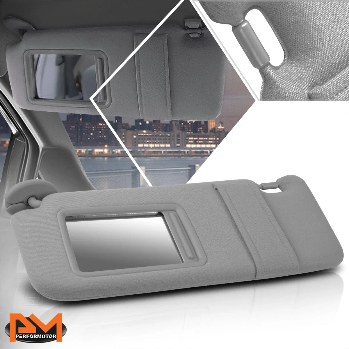 Driver Side Sun Visor for Toyota Venza (2009–2016) OE Style with Mirror Grey