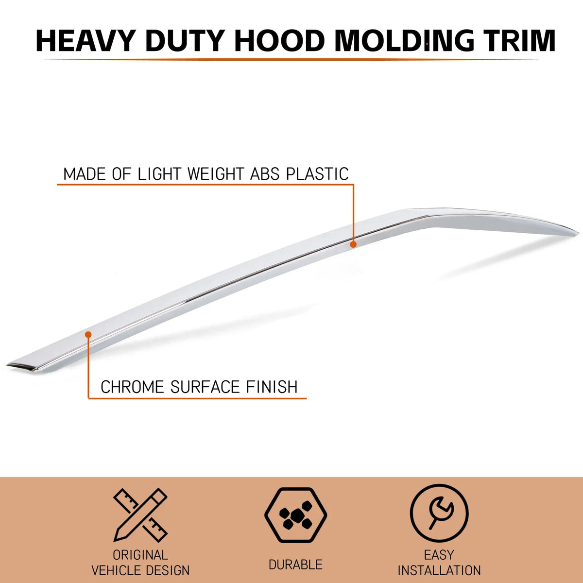 Hood Molding Trim Chrome for Cadillac SRX (2010–2016) 22774203