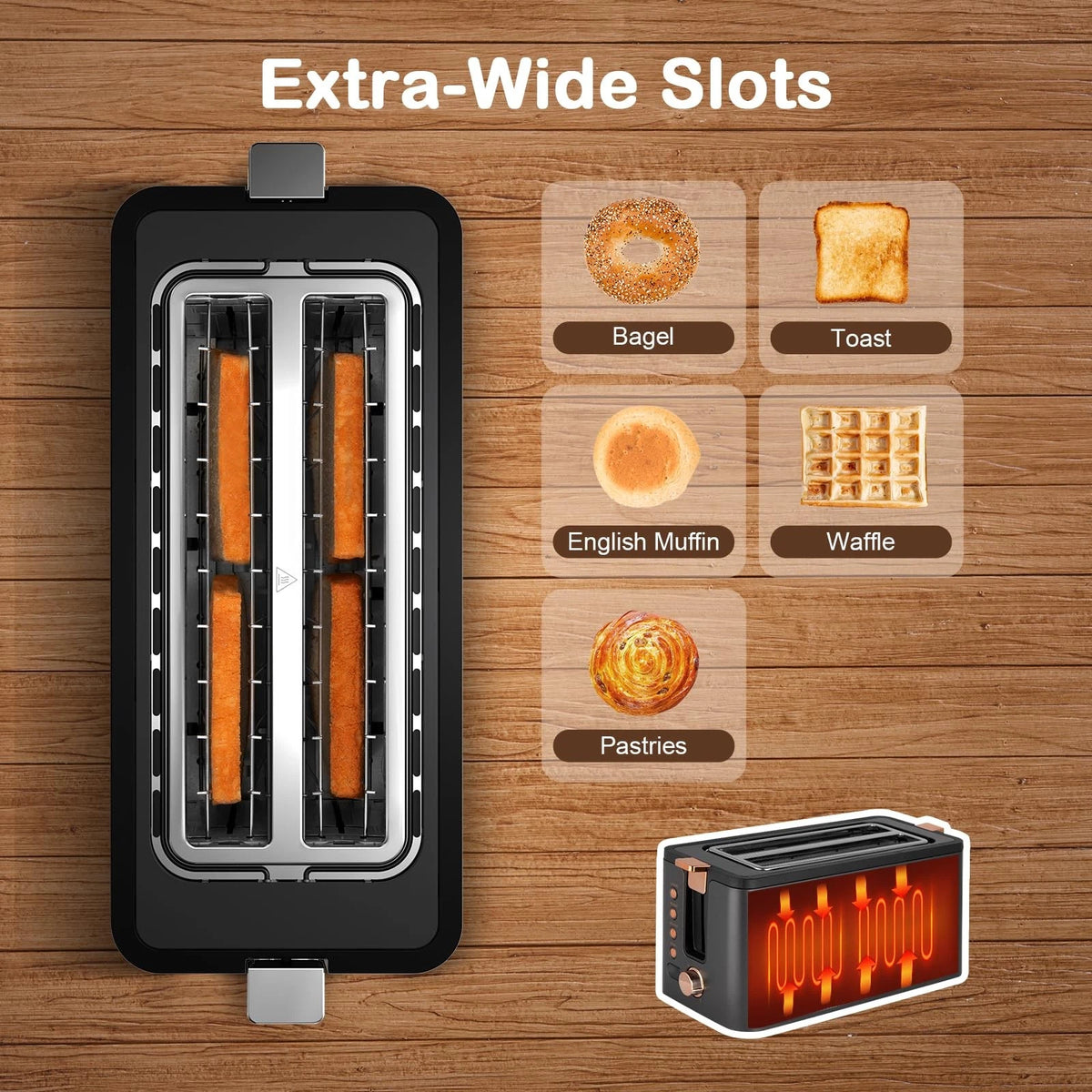 4 Slice Long Slot Toaster for Mecity (2023)