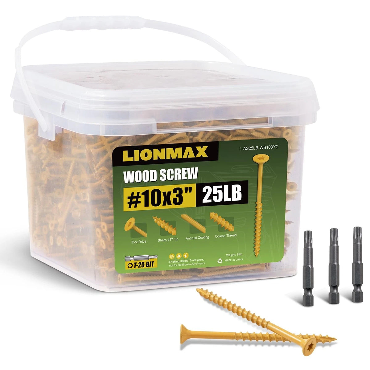 3 Inch Deck Screws for Wood (#10 x 3) - Rust Tan, 25 lb Bulk