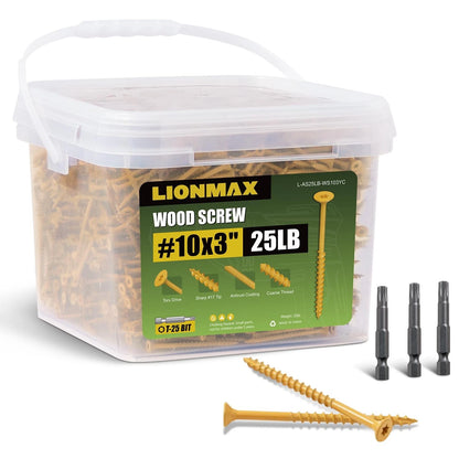 3 Inch Deck Screws for Wood (#10 x 3) - Rust Tan, 25 lb Bulk