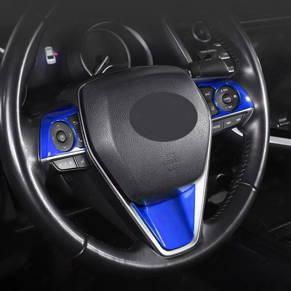 Bright Blue Steering Wheel Frame Cover for Toyota Camry (2018–2024)