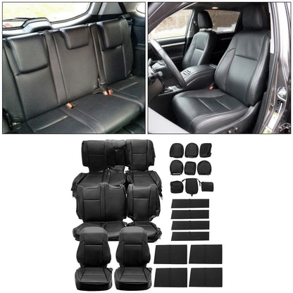 Set of 4 Seat Covers for Toyota Highlander LE/Hybrid (2014–2019) Black