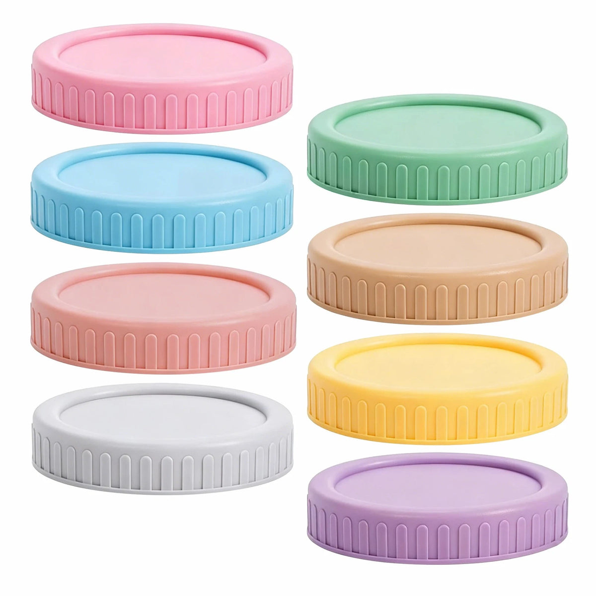 Set of 8 Wide Mouth Canning Lids with Silicone Rings for Canning