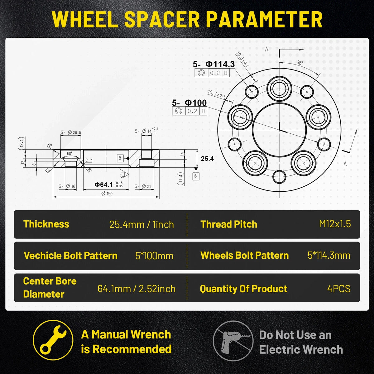 Wheel Adapters Spacers for Chevrolet Corsica (1987–1996)