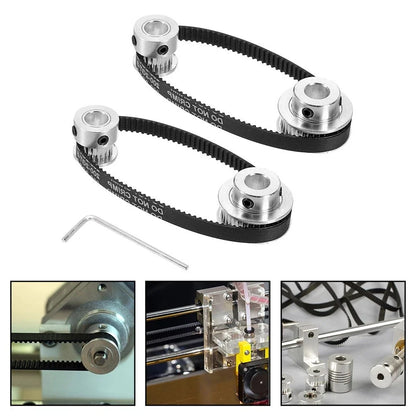 2X 20T 36T Aluminum Synchronous Pulleys 8mm Bore for Motion Control