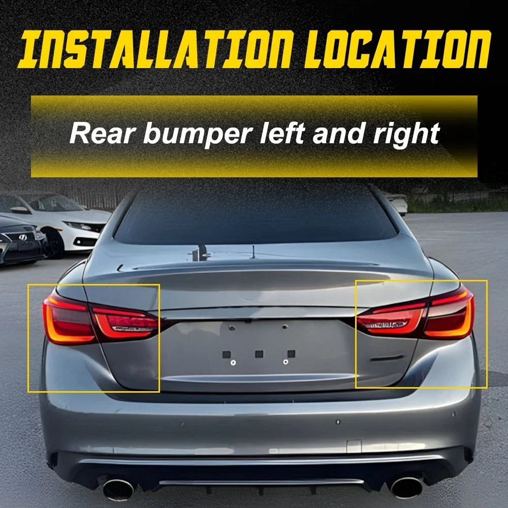 Set of 2 Rear Lower Bumper Support Brackets IN1143101 for Infiniti Q50 (2014–2020)