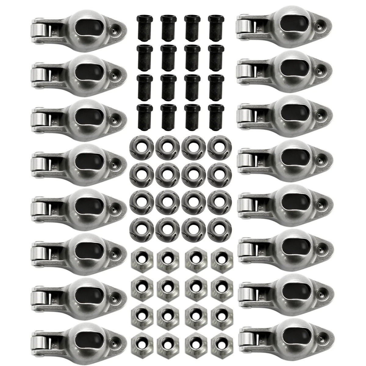 16x Steel Roller Rocker Arms 1.6 Ratio w/Nuts for Small Block Chevy