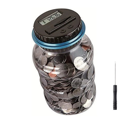 Digital Coin Counter Piggy Bank for Savings Jar - Blue