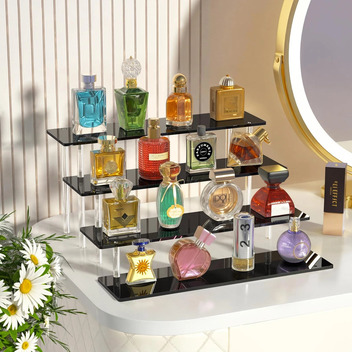 Set of 4 Acrylic Display Risers for Perfume Organizer Stand