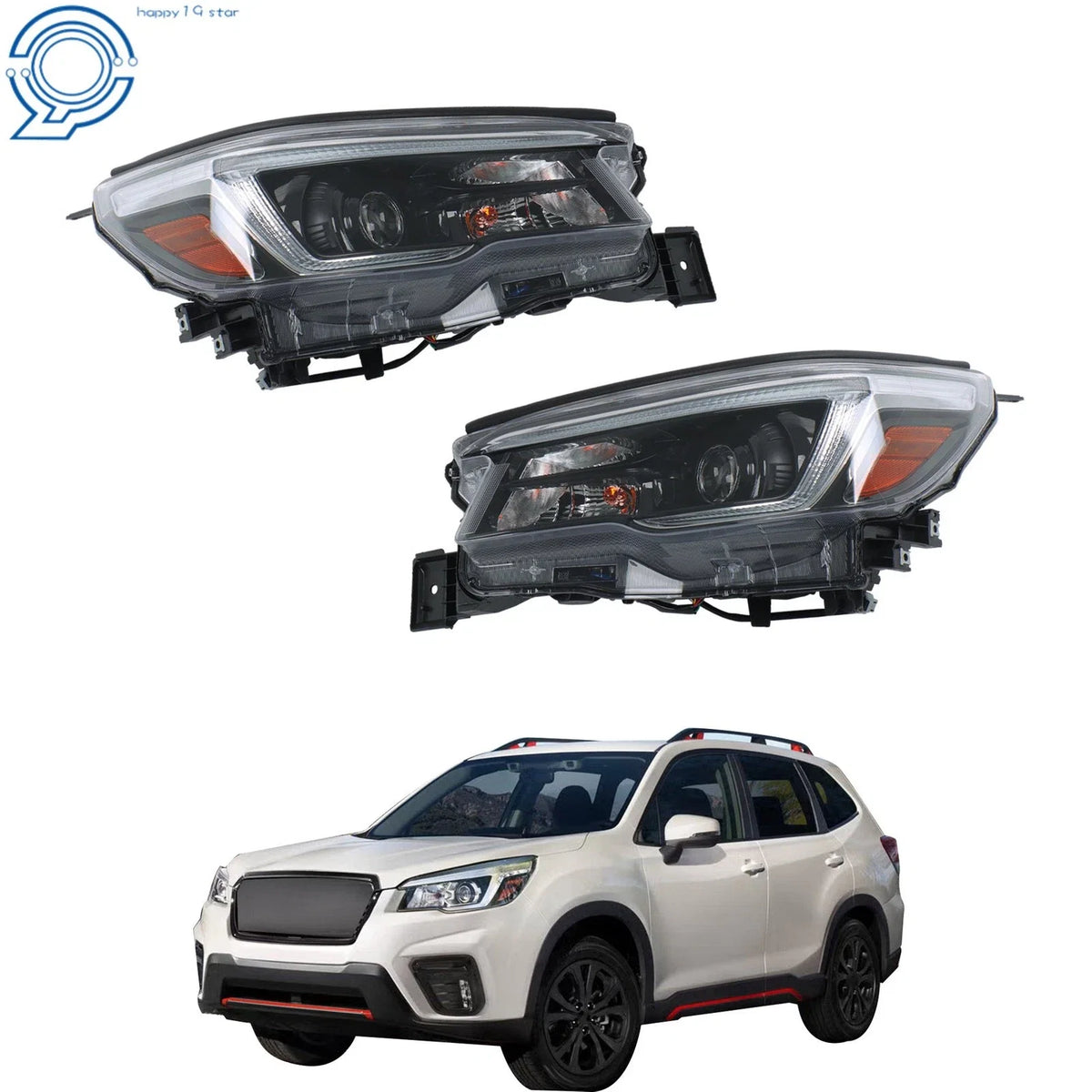 Set of 2 LED Headlight Assembly for Subaru Forester (2019–2021)