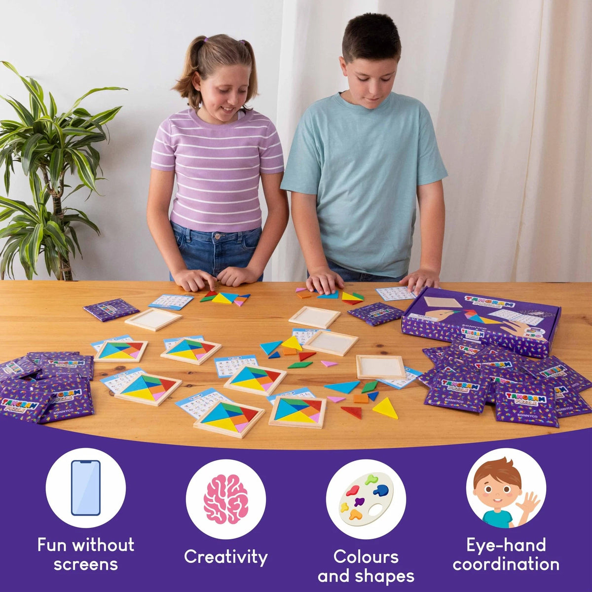30 Pack Tangram Puzzle for Kids Party Favors