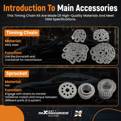 Timing Chain Kit & Sprocket for Maserati Ghibli Levante Quattroporte (2014–2023) QKWH15