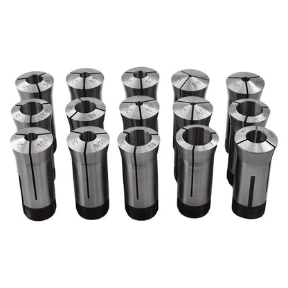 15 Pc Round Collet Set for Lathe (1/8" to 1")