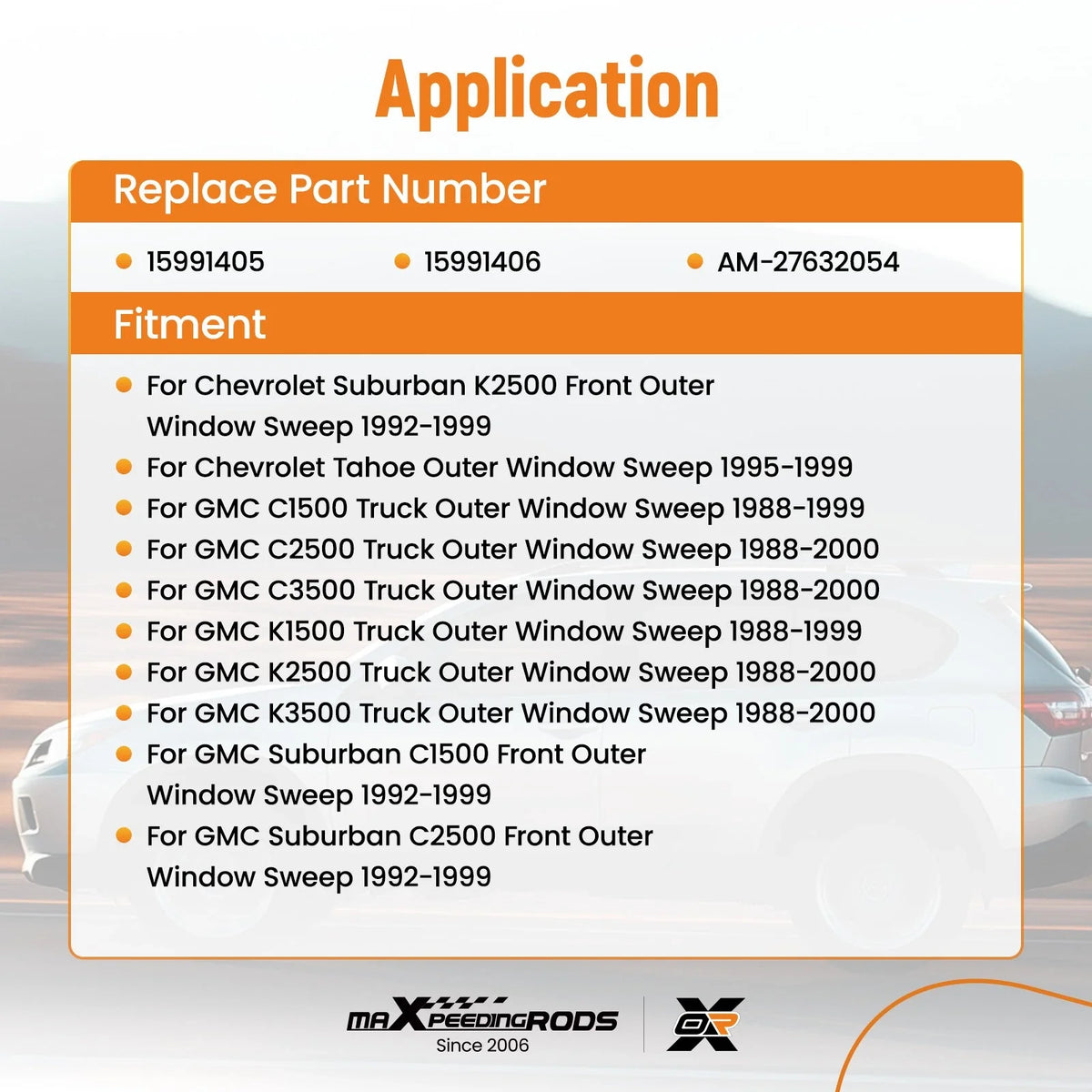Weather Strip Moulding Trim for Chevrolet Suburban (1992–1999)