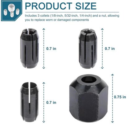 Collet and Nut Kit for RotoZip Spiral Saw (Compatible)