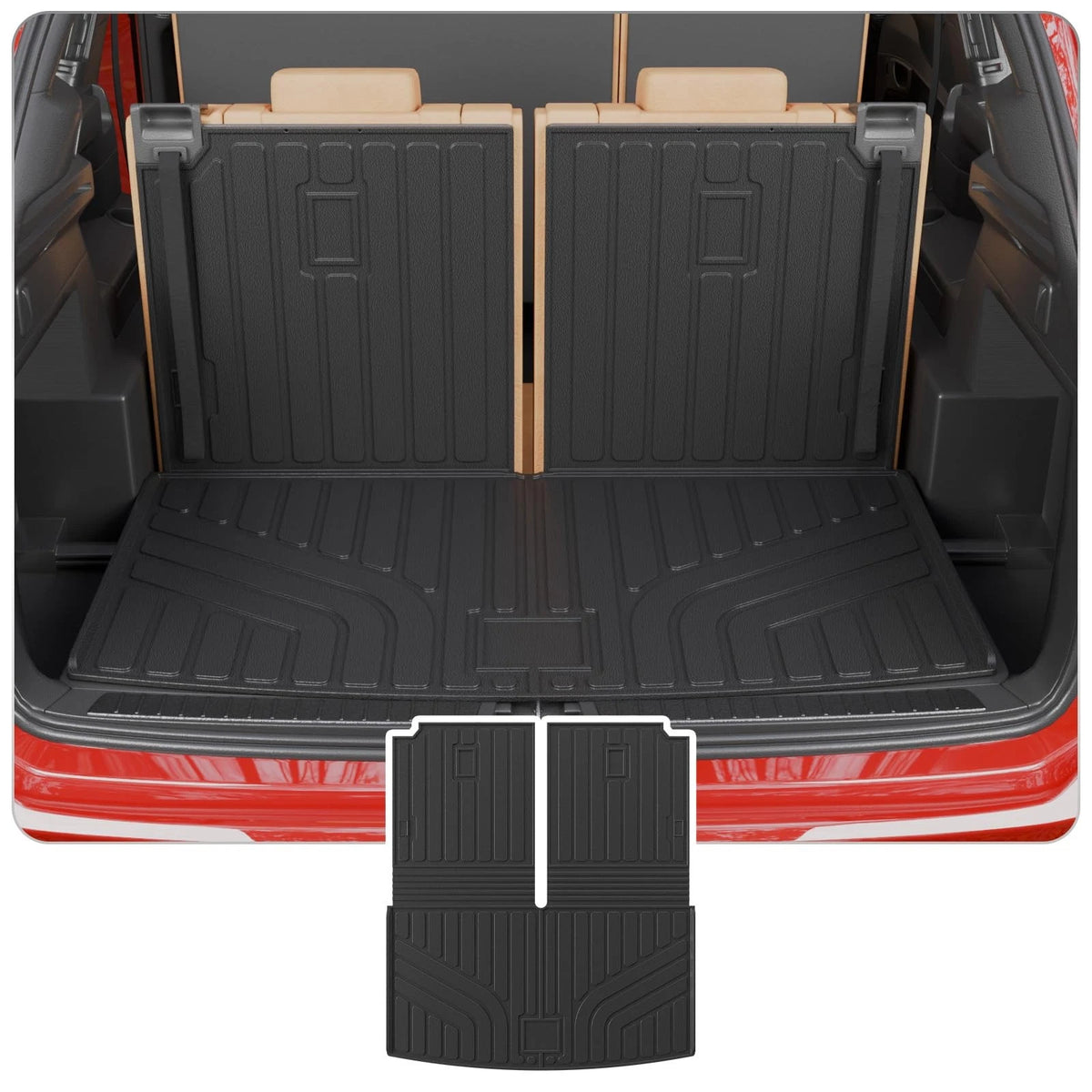 Cargo Mat & Trunk Liner for Volkswagen Atlas (2018–2026) with Back Seat Cover