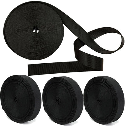 1 Inch Wide Black Nylon Heavy Duty Webbing Strap (44 Yards)