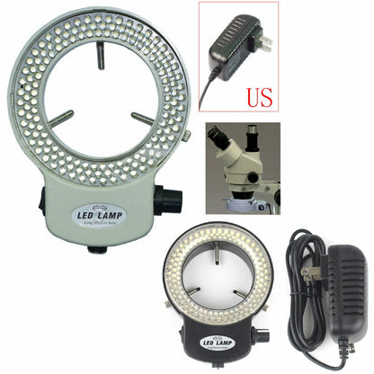 2X LED Bulbs Microscope Ring Light Illuminator Lamp with Brightness Control