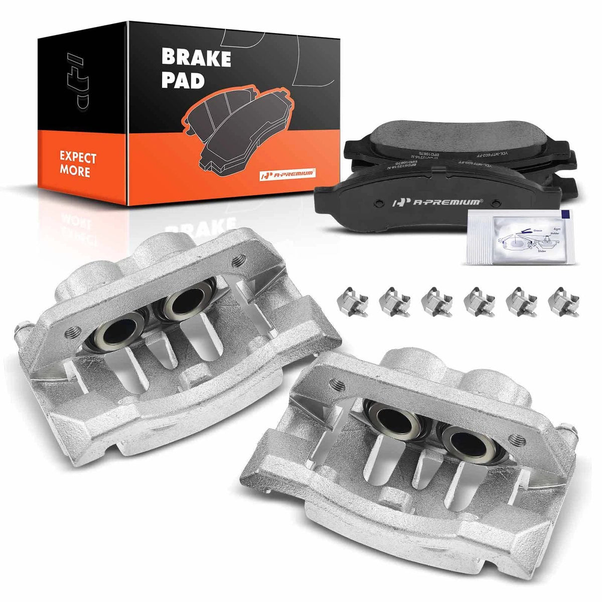 6x Rear Brake Calipers & Ceramic Pads for Ford F-250 Super Duty