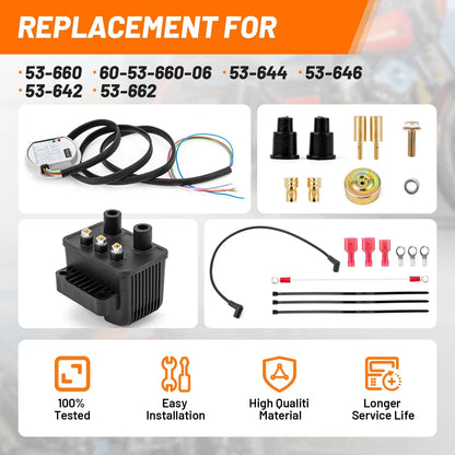 Ignition Coil Kit for Harley Sportster XL Evo Big Twin (Single Fire)