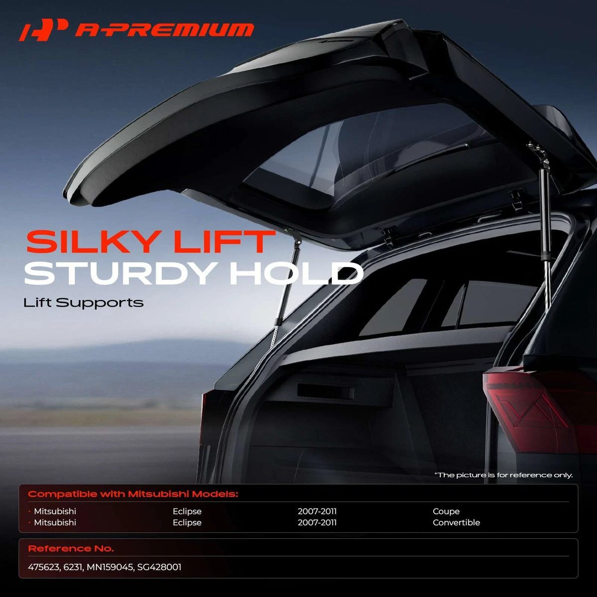 2X Trunk Lid Lift Support Shocks Struts for Mitsubishi Eclipse (6231, SG428001, 475623)