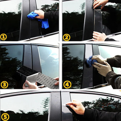 Carbon Fiber Door Window Pillar Post Cover Trim for Honda Civic (2016–2023)