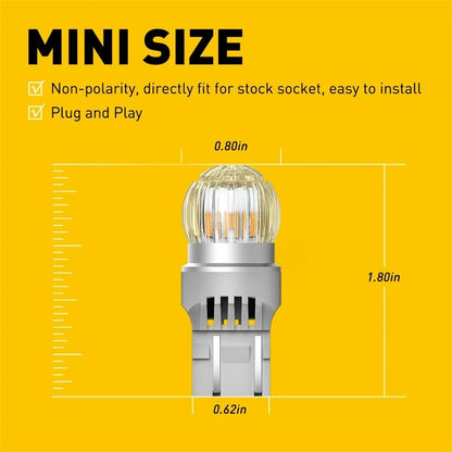 2X Amber 7443 LED Front Turn Signal Light Bulbs for