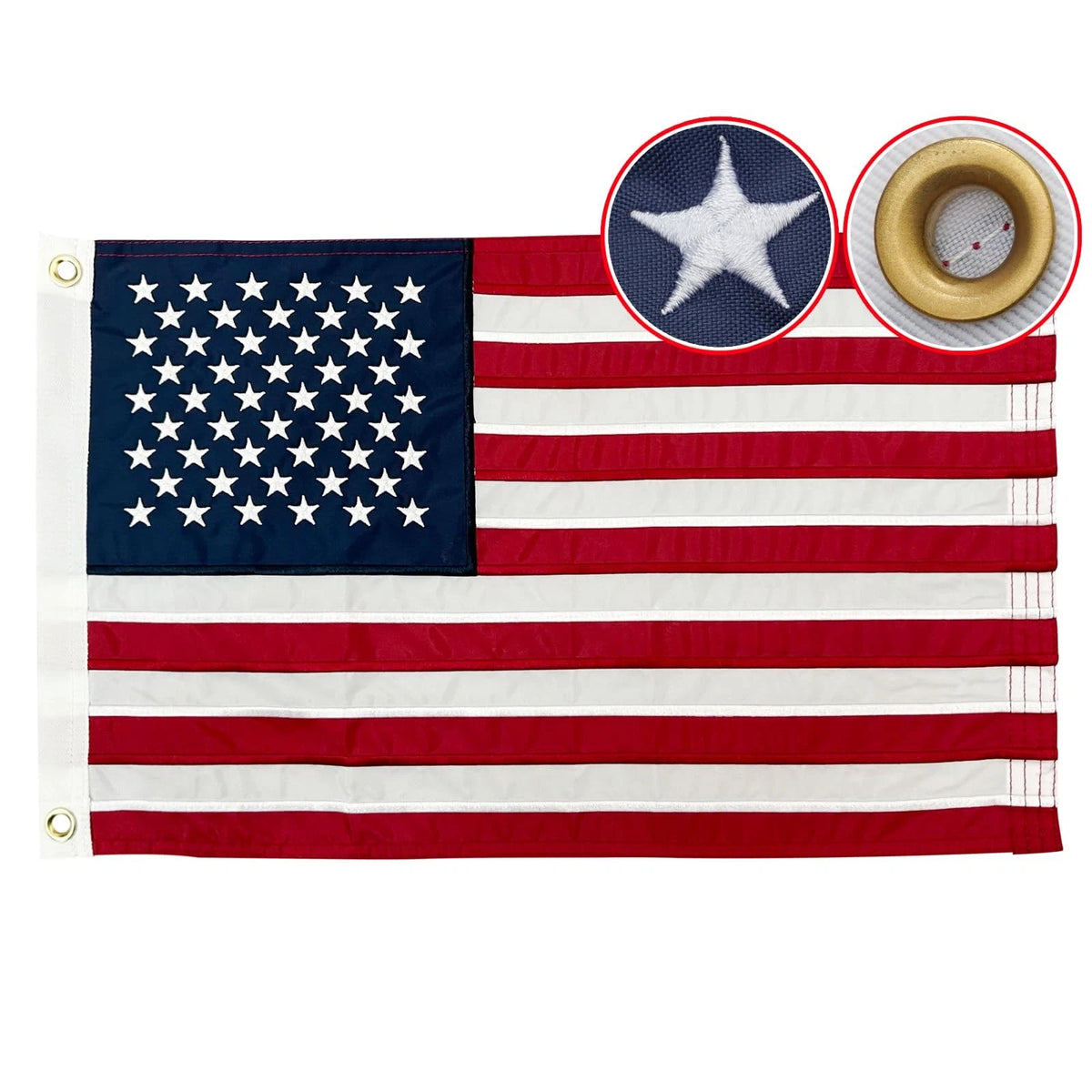 12x18 US Flag for Boat (Heavy Duty)