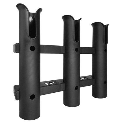 3X Fishing Rod Holder Bracket Tube for Wall Mounting - Black