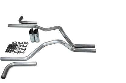2.5" Dual Exhaust Kit for Ford F-150 (1987–1997) No Muffler Slash Tips